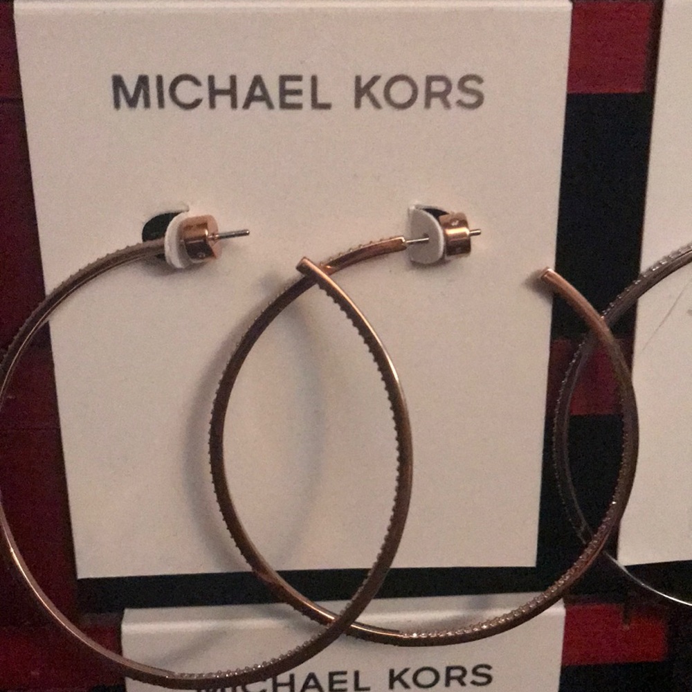 Rose gold mk earrings